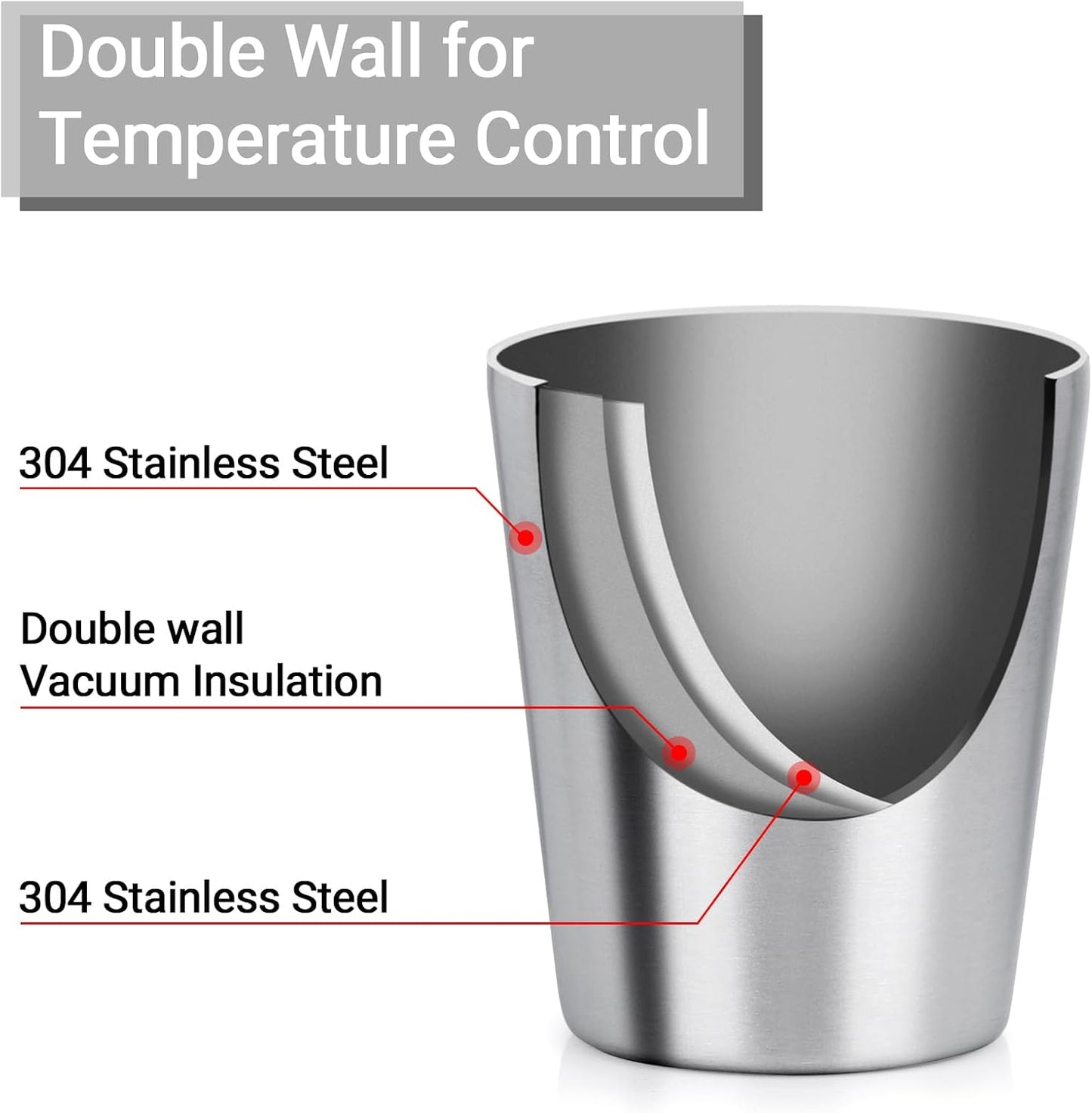 Stainless Steel Cups 16 oz, 4 Pack Stainless Steel Tumbler Stackable Double Wall Vacuum Insulated Metal Drinking Glasses for Home Restaurant Ofiice Party Camping