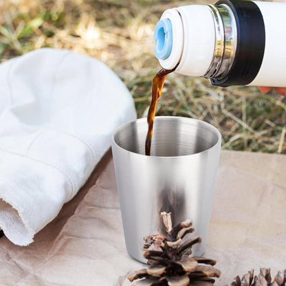 Stainless Steel Cups 16 oz, 4 Pack Stainless Steel Tumbler Stackable Double Wall Vacuum Insulated Metal Drinking Glasses for Home Restaurant Ofiice Party Camping