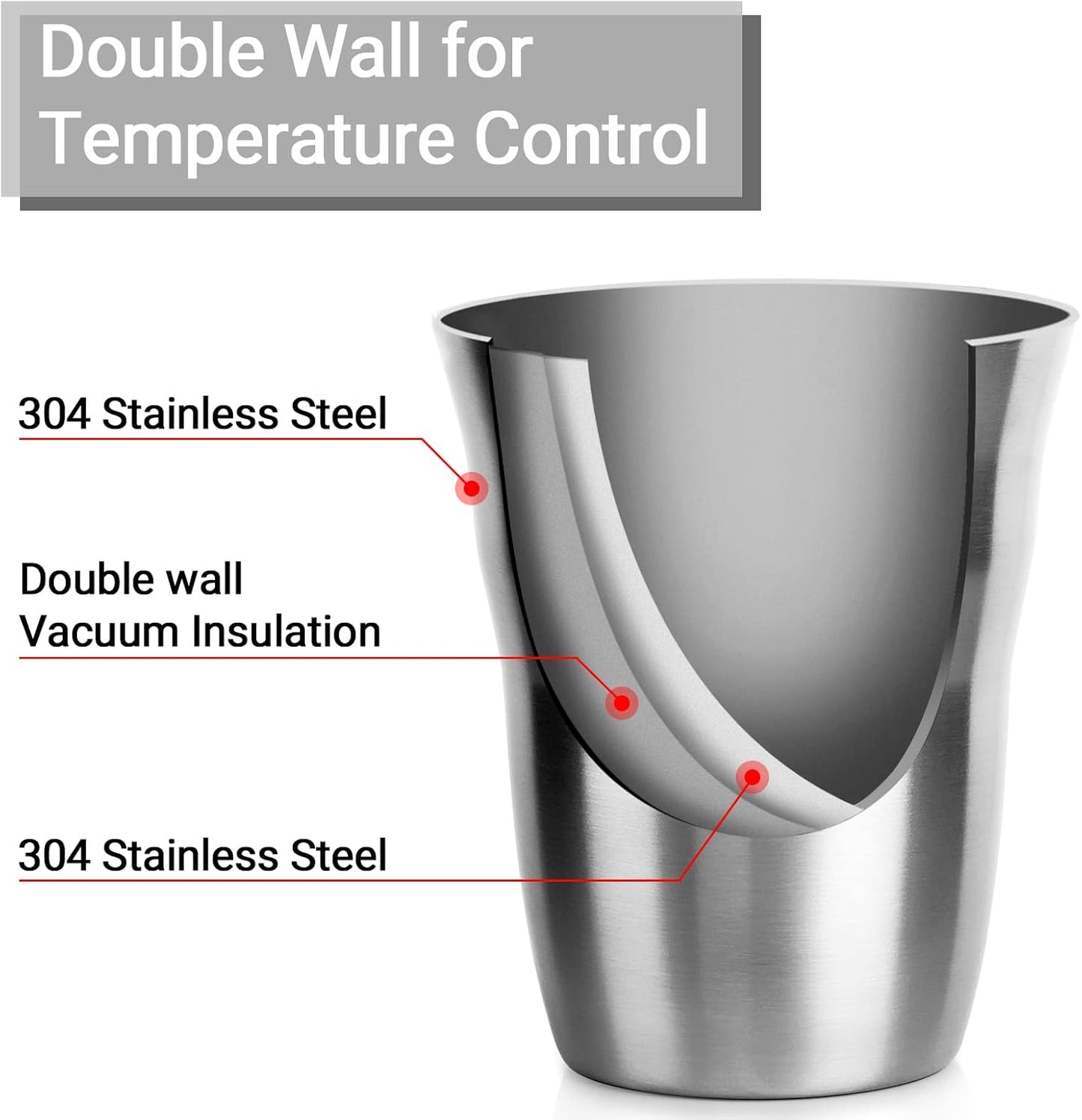 Stainless Steel Cups 16 oz, 4 Pack Stainless Steel Tumbler Stackable Double Wall Vacuum Insulated Metal Drinking Glasses for Home Restaurant Ofiice Party Camping