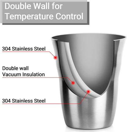 Stainless Steel Cups 16 oz, 4 Pack Stainless Steel Tumbler Stackable Double Wall Vacuum Insulated Metal Drinking Glasses for Home Restaurant Ofiice Party Camping