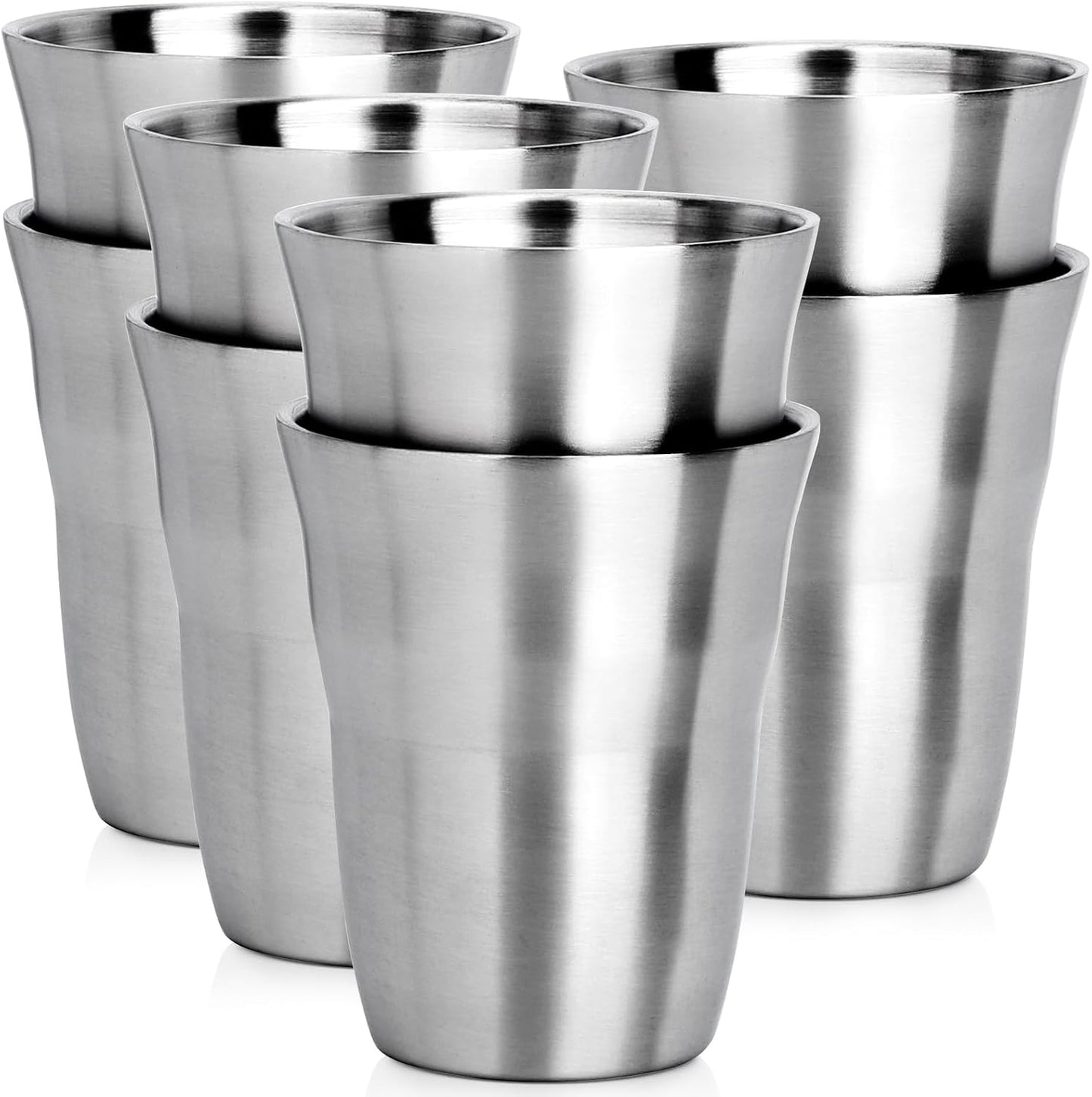 Stainless Steel Cups 16 oz, 4 Pack Stainless Steel Tumbler Stackable Double Wall Vacuum Insulated Metal Drinking Glasses for Home Restaurant Ofiice Party Camping