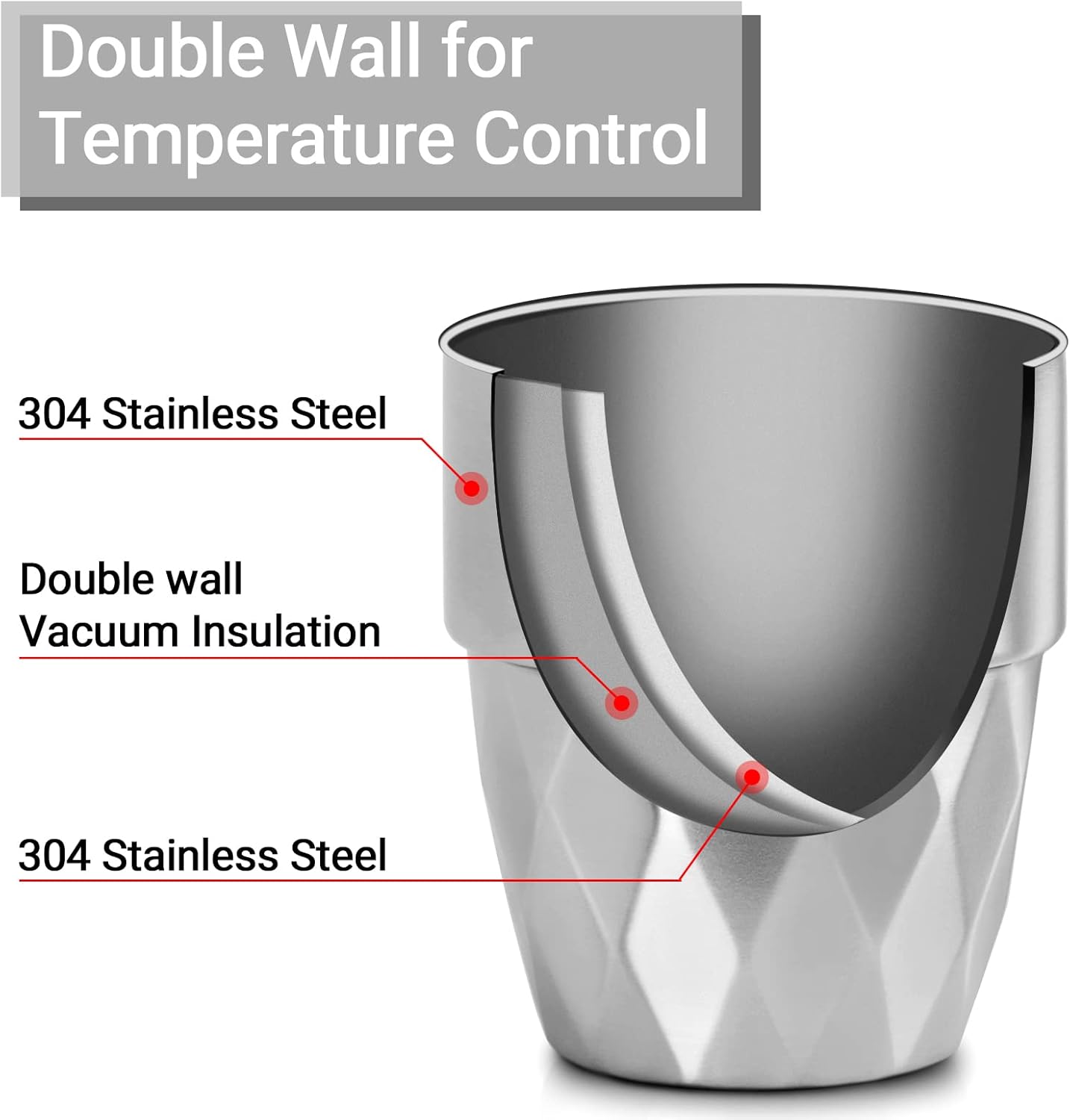 Stainless Steel Cups 16 oz, 4 Pack Stainless Steel Tumbler Stackable Double Wall Vacuum Insulated Metal Drinking Glasses for Home Restaurant Ofiice Party Camping