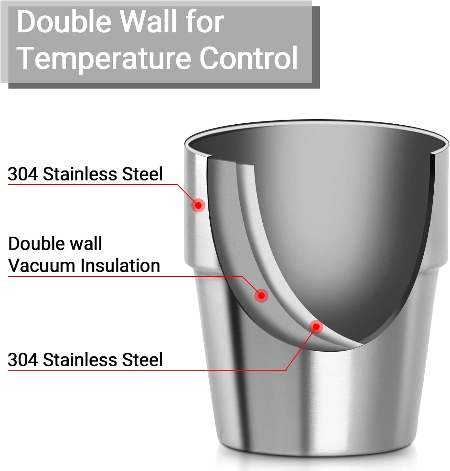 Stainless Steel Cups 16 oz, 4 Pack Stainless Steel Tumbler Stackable Double Wall Vacuum Insulated Metal Drinking Glasses for Home Restaurant Ofiice Party Camping