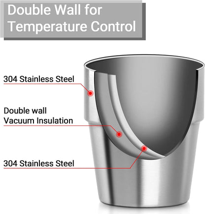 Stainless Steel Cups 16 oz, 4 Pack Stainless Steel Tumbler Stackable Double Wall Vacuum Insulated Metal Drinking Glasses for Home Restaurant Ofiice Party Camping
