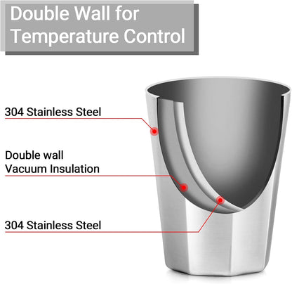 Stainless Steel Cups 16 oz, 4 Pack Stainless Steel Tumbler Stackable Double Wall Vacuum Insulated Metal Drinking Glasses for Home Restaurant Ofiice Party Camping