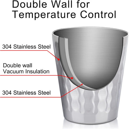 Stainless Steel Cups 16 oz, 4 Pack Stainless Steel Tumbler Stackable Double Wall Vacuum Insulated Metal Drinking Glasses for Home Restaurant Ofiice Party Camping