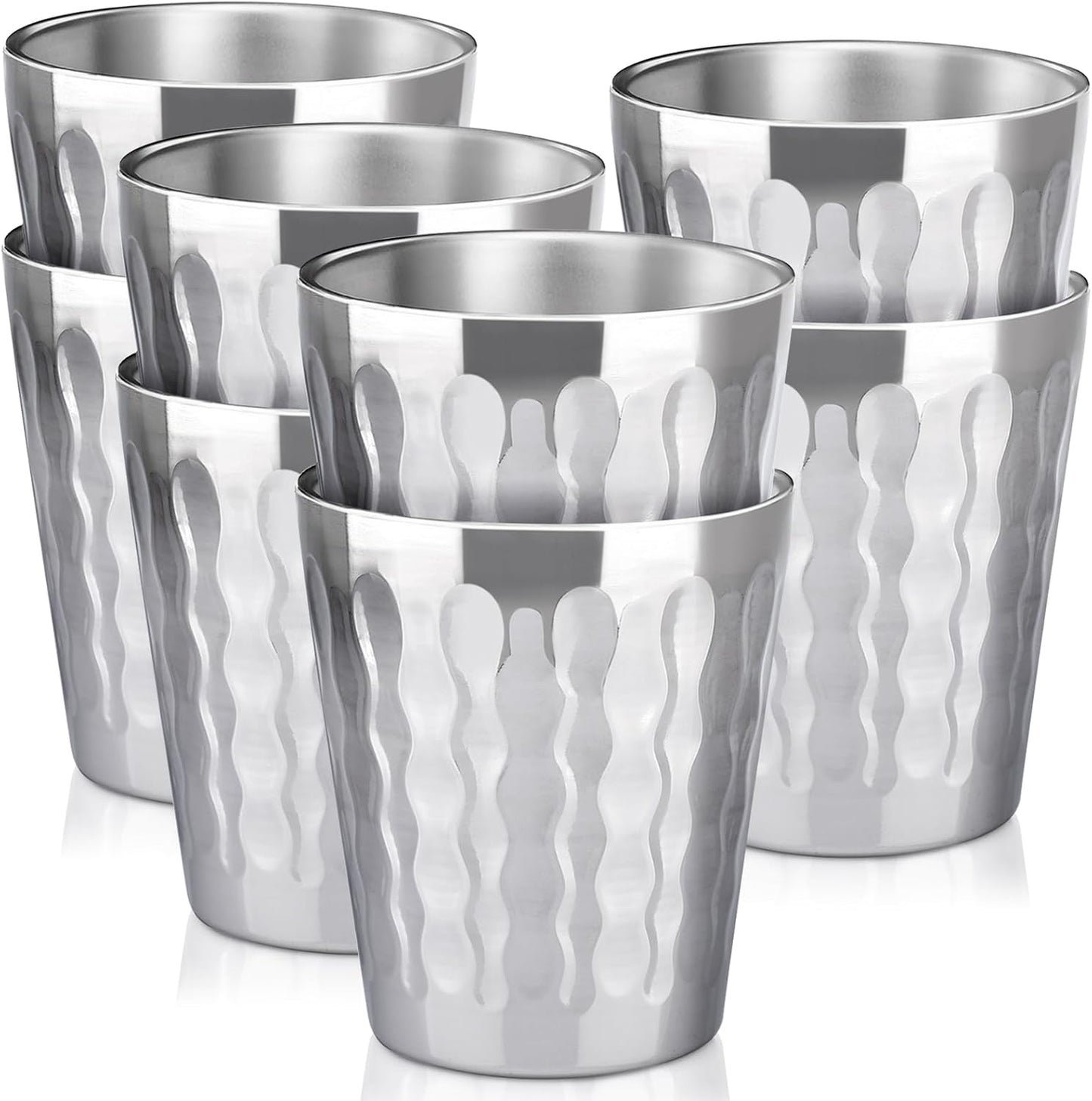 Stainless Steel Cups 16 oz, 4 Pack Stainless Steel Tumbler Stackable Double Wall Vacuum Insulated Metal Drinking Glasses for Home Restaurant Ofiice Party Camping