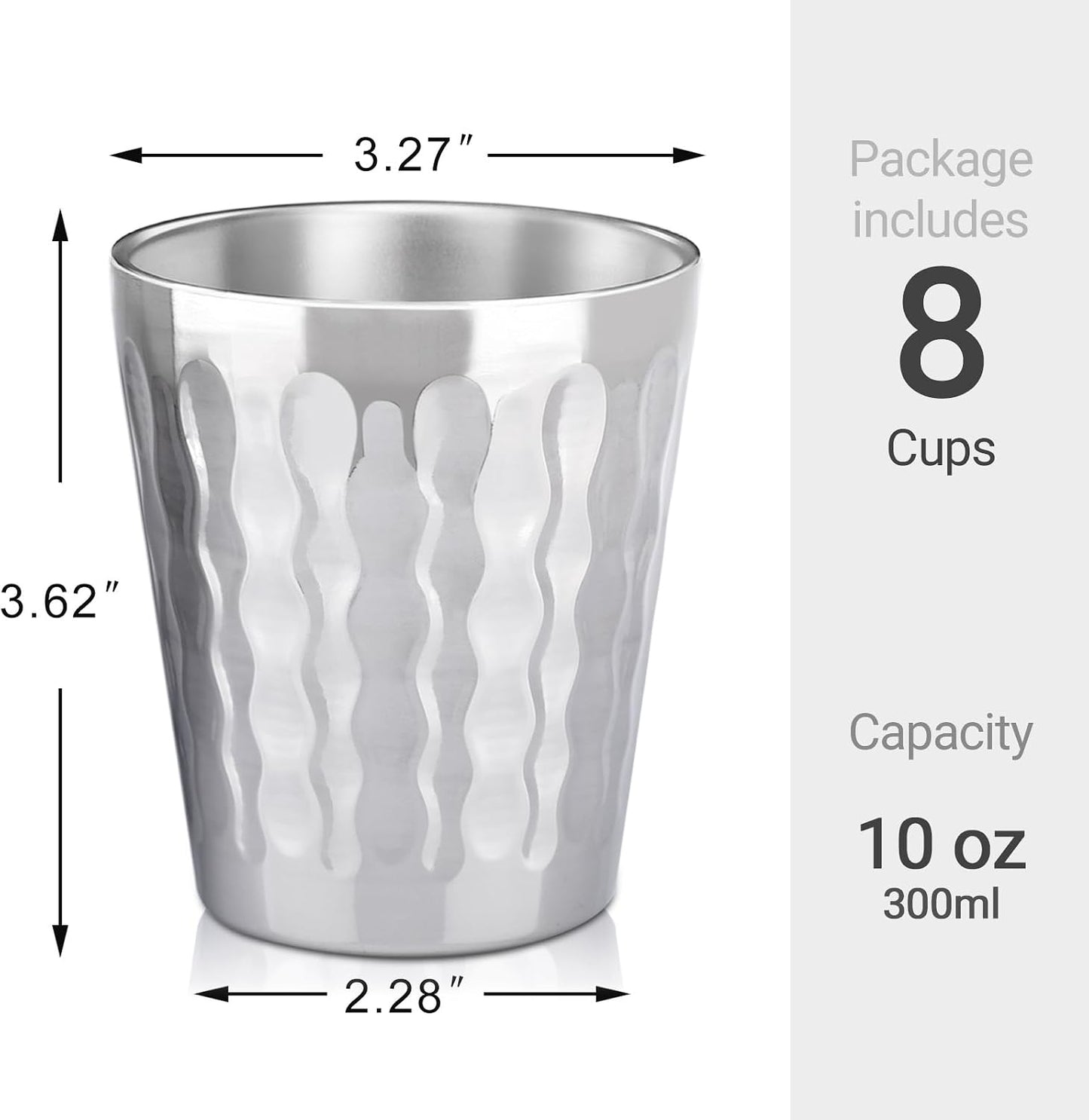 Stainless Steel Cups 16 oz, 4 Pack Stainless Steel Tumbler Stackable Double Wall Vacuum Insulated Metal Drinking Glasses for Home Restaurant Ofiice Party Camping