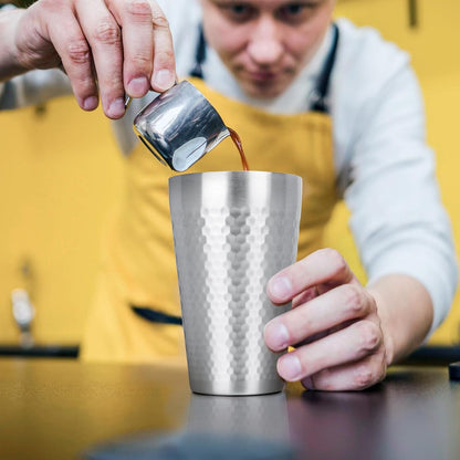 Stainless Steel Cups 16 oz, 4 Pack Stainless Steel Tumbler Stackable Double Wall Vacuum Insulated Metal Drinking Glasses for Home Restaurant Ofiice Party Camping