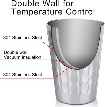 Stainless Steel Cups 16 oz, 4 Pack Stainless Steel Tumbler Stackable Double Wall Vacuum Insulated Metal Drinking Glasses for Home Restaurant Ofiice Party Camping