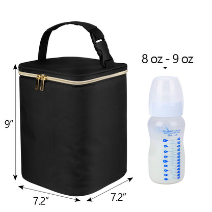 Travel Insulated Breastmilk Cooler Bag for Working Moms, Black