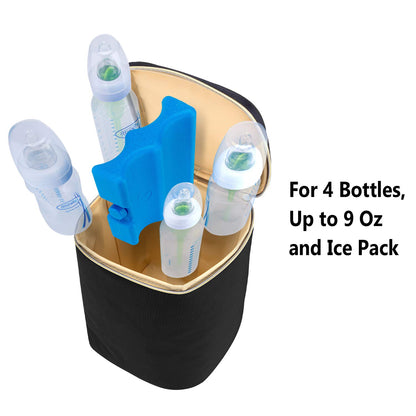 Travel Insulated Breastmilk Cooler Bag for Working Moms, Black