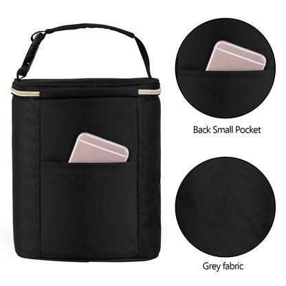 Travel Insulated Breastmilk Cooler Bag for Working Moms, Black