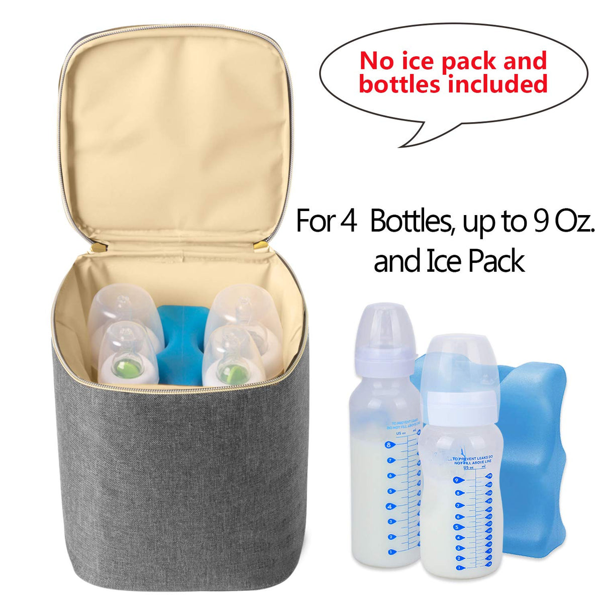 Travel Insulated Breastmilk Cooler Bag for Working Moms, Black