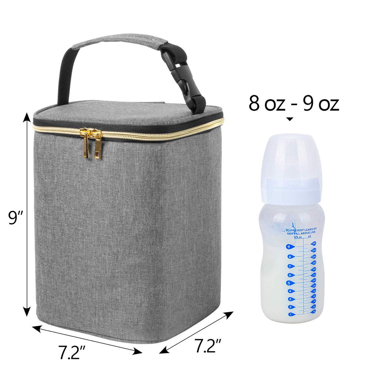 Travel Insulated Breastmilk Cooler Bag for Working Moms, Black