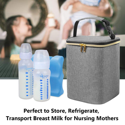 Travel Insulated Breastmilk Cooler Bag for Working Moms, Black