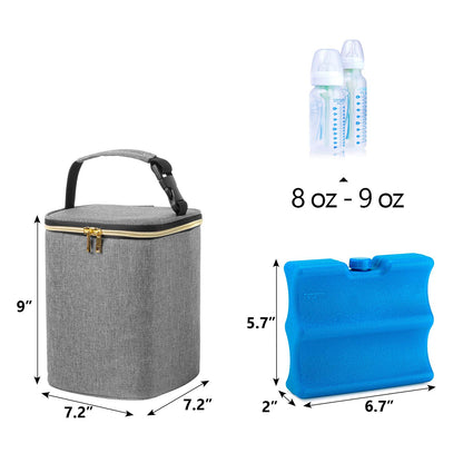 Travel Insulated Breastmilk Cooler Bag for Working Moms, Black