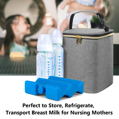 Travel Insulated Breastmilk Cooler Bag for Working Moms, Black