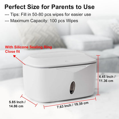 Wipes Dispenser with Weighted Plate, X2 PRO, Perfect Pull Baby Wipe Holder, Refillable Wipe Container, Keeps Wipes Fresh, One-Handed Operation. Non-Slip, Easy Open/Close Wipes Case, Pink