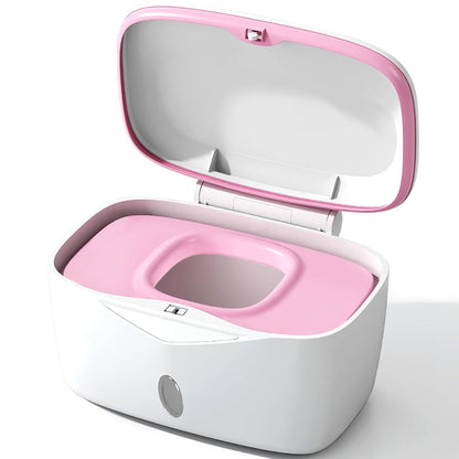 Wipes Dispenser with Weighted Plate, X2 PRO, Perfect Pull Baby Wipe Holder, Refillable Wipe Container, Keeps Wipes Fresh, One-Handed Operation. Non-Slip, Easy Open/Close Wipes Case, Pink