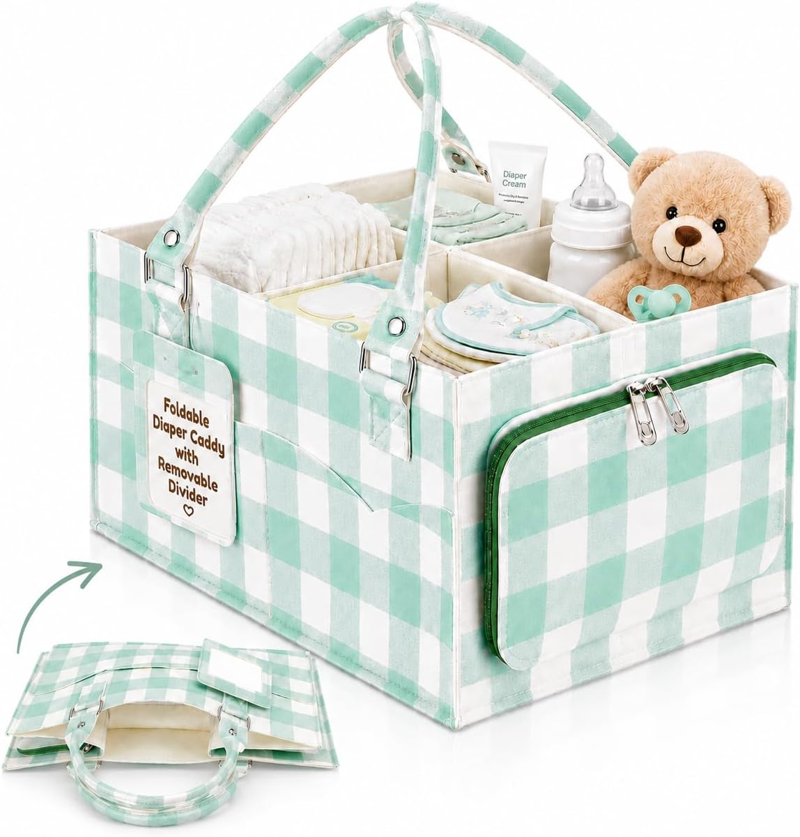Diaper Caddy Organizer for Baby Essentials Portable, Travel Tote