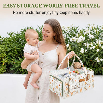 Diaper Caddy Organizer for Baby Essentials Portable, Travel Tote