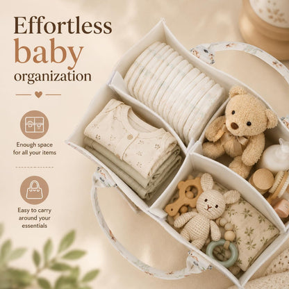 Diaper Caddy Organizer for Baby Essentials Portable, Travel Tote