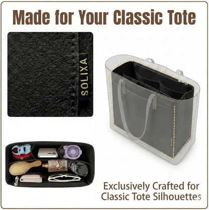 Felt Purse Organizer Insert for Tote Bags, Bag Insert for Handbags fit Neverfull MM, bag charm for tote bags,Compatible with Most Totes & Designer Bags, Medium Beige