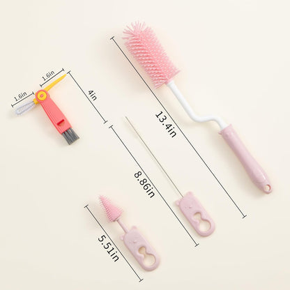 Baby Bottle Drying Rack and Cleaning Set，Xmas Surprise Gift for Newmom