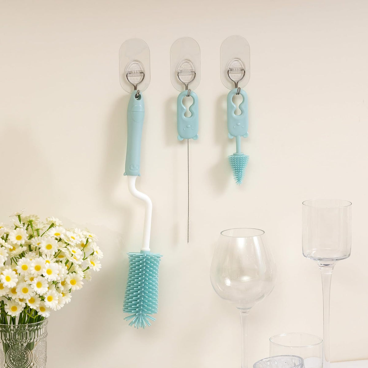 Baby Bottle Drying Rack and Cleaning Set，Xmas Surprise Gift for Newmom