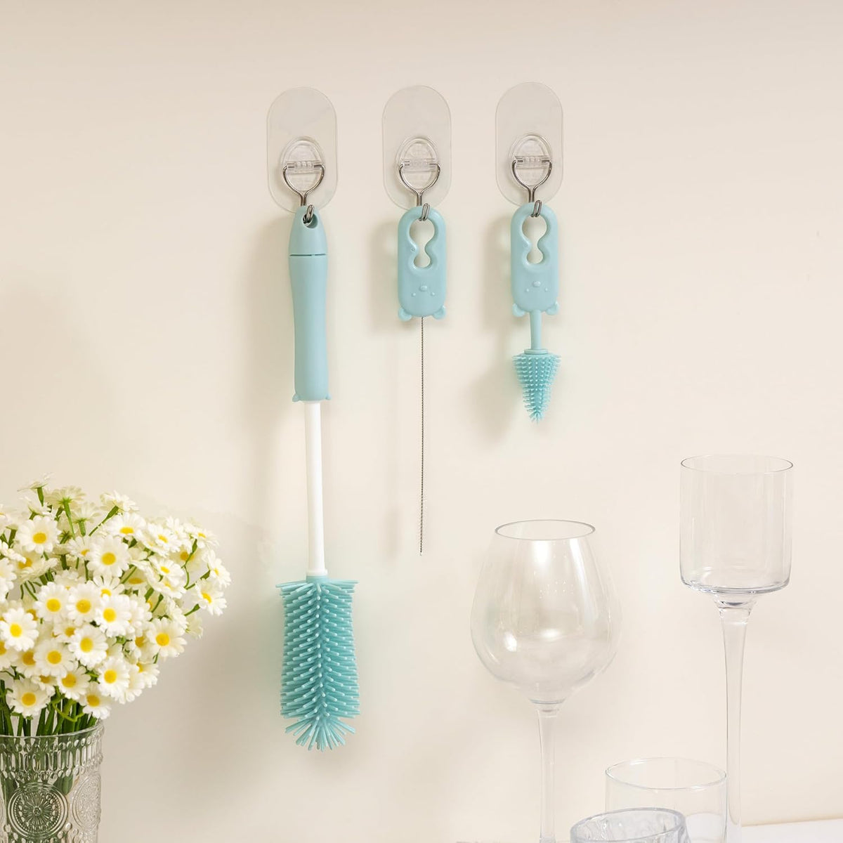 Baby Bottle Drying Rack and Cleaning Set，Xmas Surprise Gift for Newmom