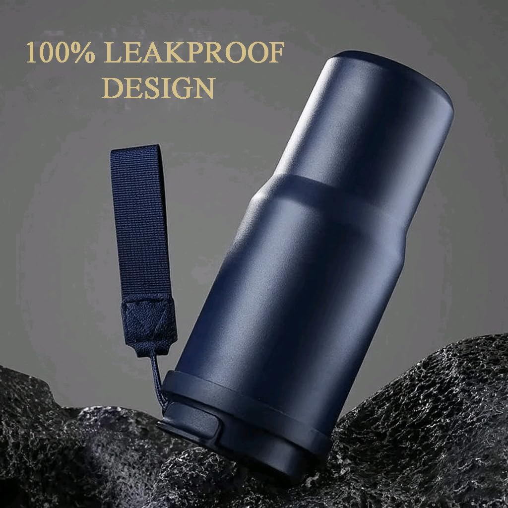 25 OZ Tumbler with Lid and Straw, Tumbler with Flip Straw, Stainless Steel Tumbler, Double Wall Vacuum Insulated Tumbler, Travel Coffee Mug with Strip, Insulated Coffee Mug, Navy