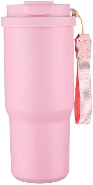 25 OZ Tumbler with Lid and Straw, Tumbler with Flip Straw, Stainless Steel Tumbler, Double Wall Vacuum Insulated Tumbler, Travel Coffee Mug with Strip, Insulated Coffee Mug, Navy