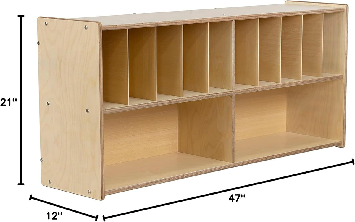 Diaper Storage Organizer, 100% Birch Plywood Wall Mount Diaper Caddy for Nursery, Daycare, Schools