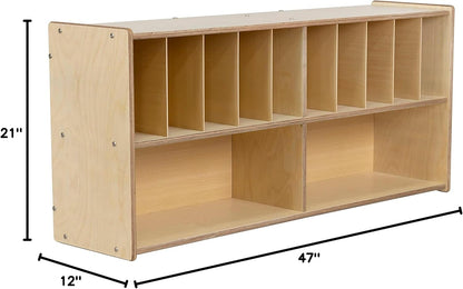 Diaper Storage Organizer, 100% Birch Plywood Wall Mount Diaper Caddy for Nursery, Daycare, Schools