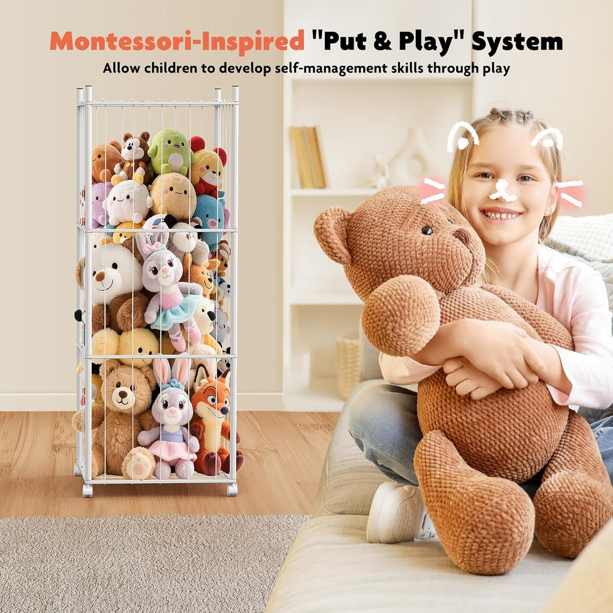Extra Large Metal Stuffed Animals Storage Tower