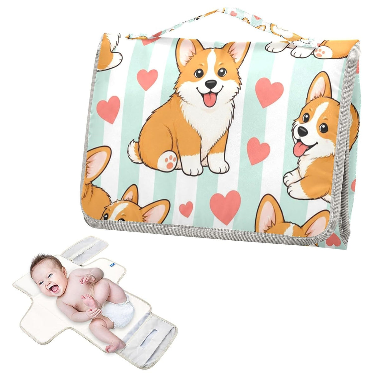 Stumpy Heart Design Portable Diaper Changing Pad for Park