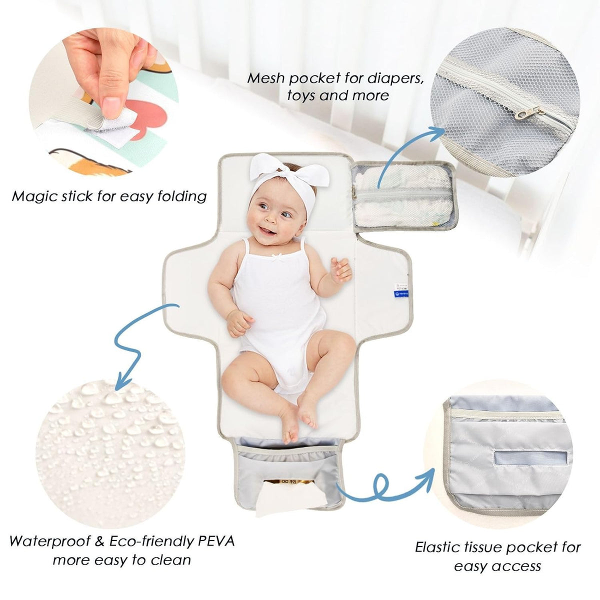 Stumpy Heart Design Portable Diaper Changing Pad for Park