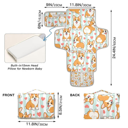 Stumpy Heart Design Portable Diaper Changing Pad for Park