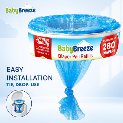 Diaper Pail Refill Bags for Diaper Genie, 5-Pack, 1400 Count