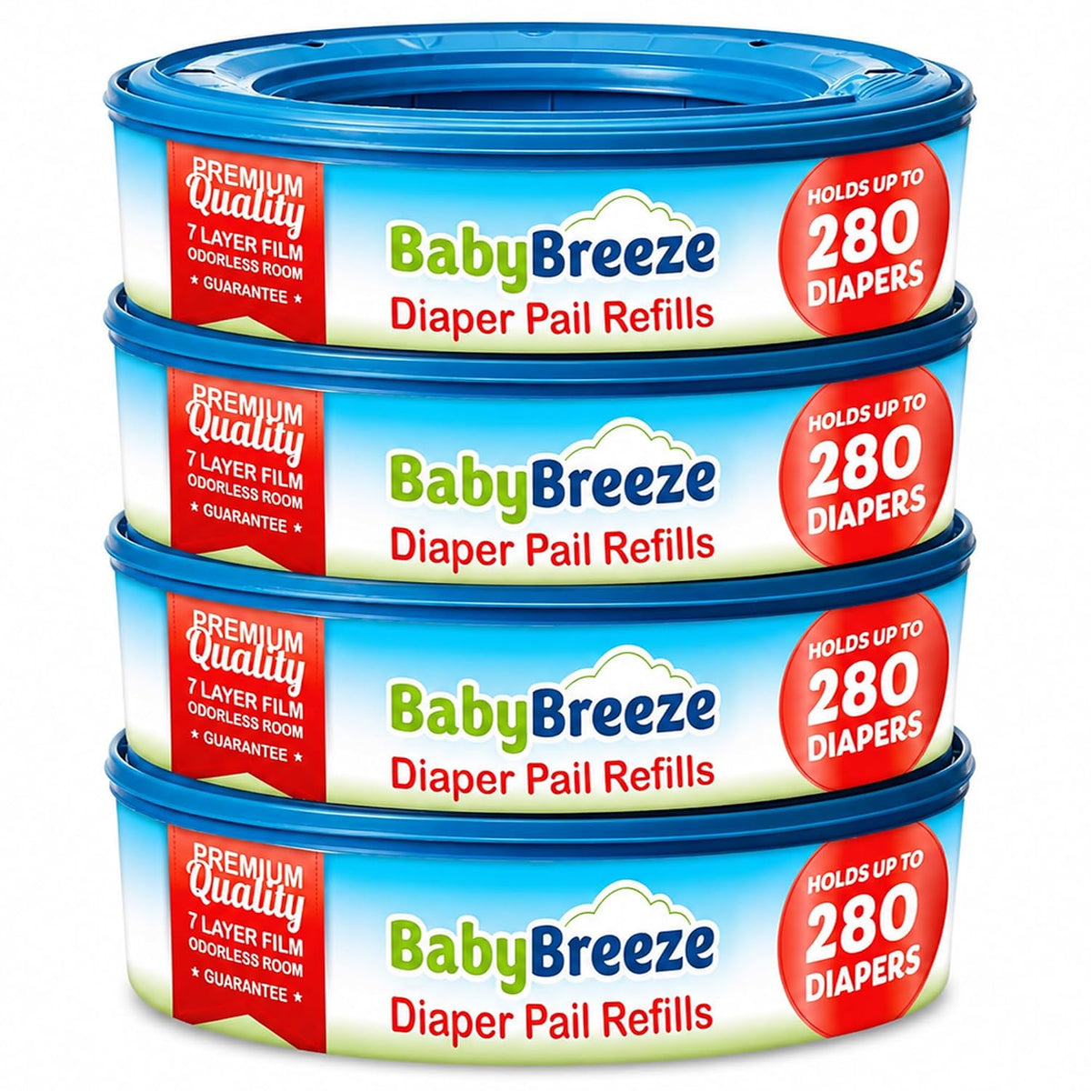 Diaper Pail Refill Bags for Diaper Genie, 5-Pack, 1400 Count