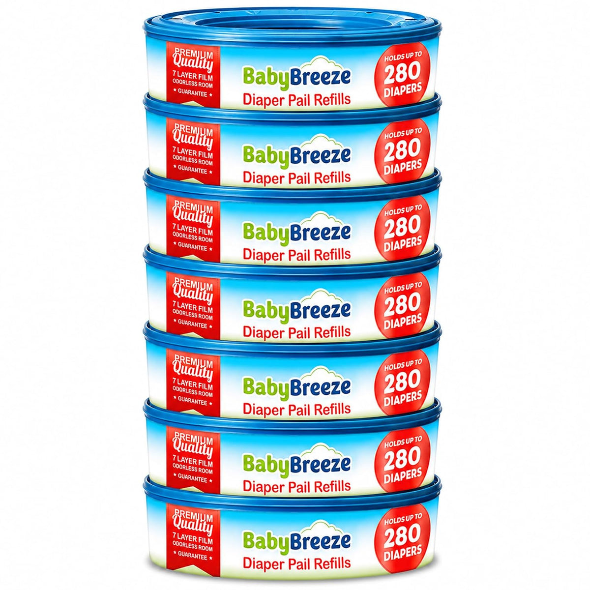 Diaper Pail Refill Bags for Diaper Genie, 5-Pack, 1400 Count
