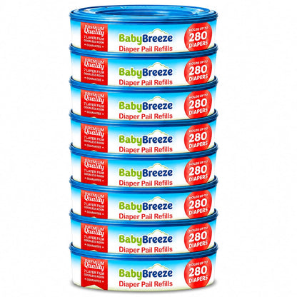 Diaper Pail Refill Bags for Diaper Genie, 5-Pack, 1400 Count