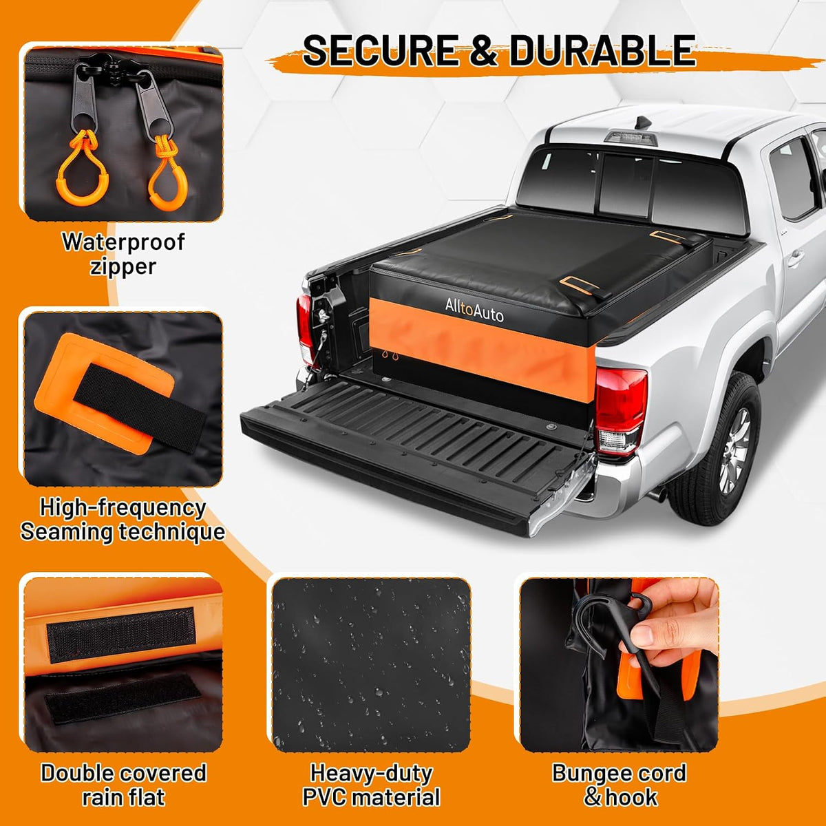 38 Cubic Feet Truck Bed Cargo Bag, Waterproof with Heavy Duty PVC