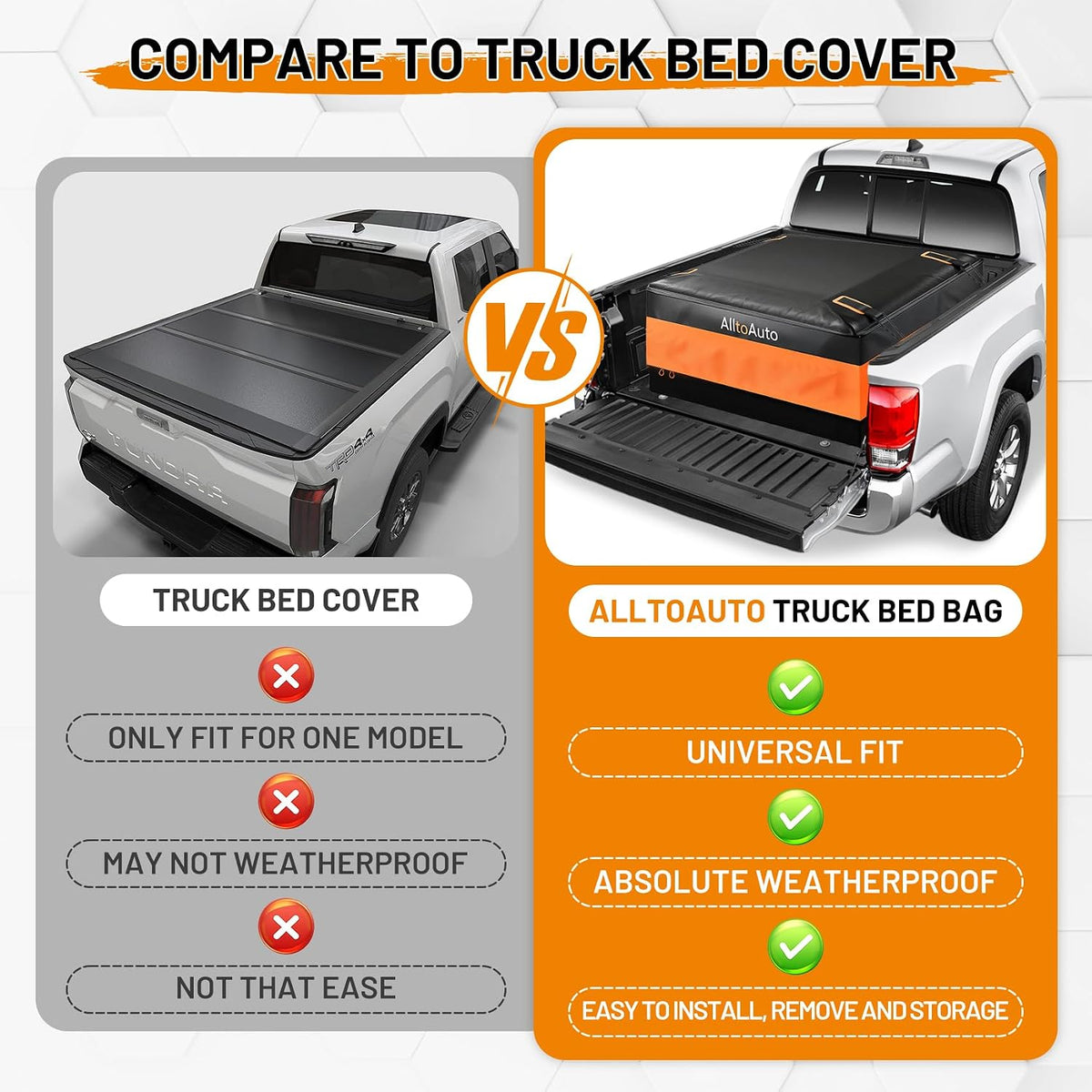 38 Cubic Feet Truck Bed Cargo Bag, Waterproof with Heavy Duty PVC