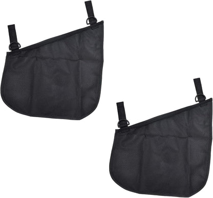 2 Pack Universal Side Sling Stroller Mesh Cargo Net with Non-Slip and Adjustable Straps Side Sling Stroller Mesh Cargo Organizer for Extra Stroller Storage Space