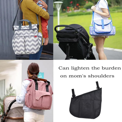 2 Pack Universal Side Sling Stroller Mesh Cargo Net with Non-Slip and Adjustable Straps Side Sling Stroller Mesh Cargo Organizer for Extra Stroller Storage Space