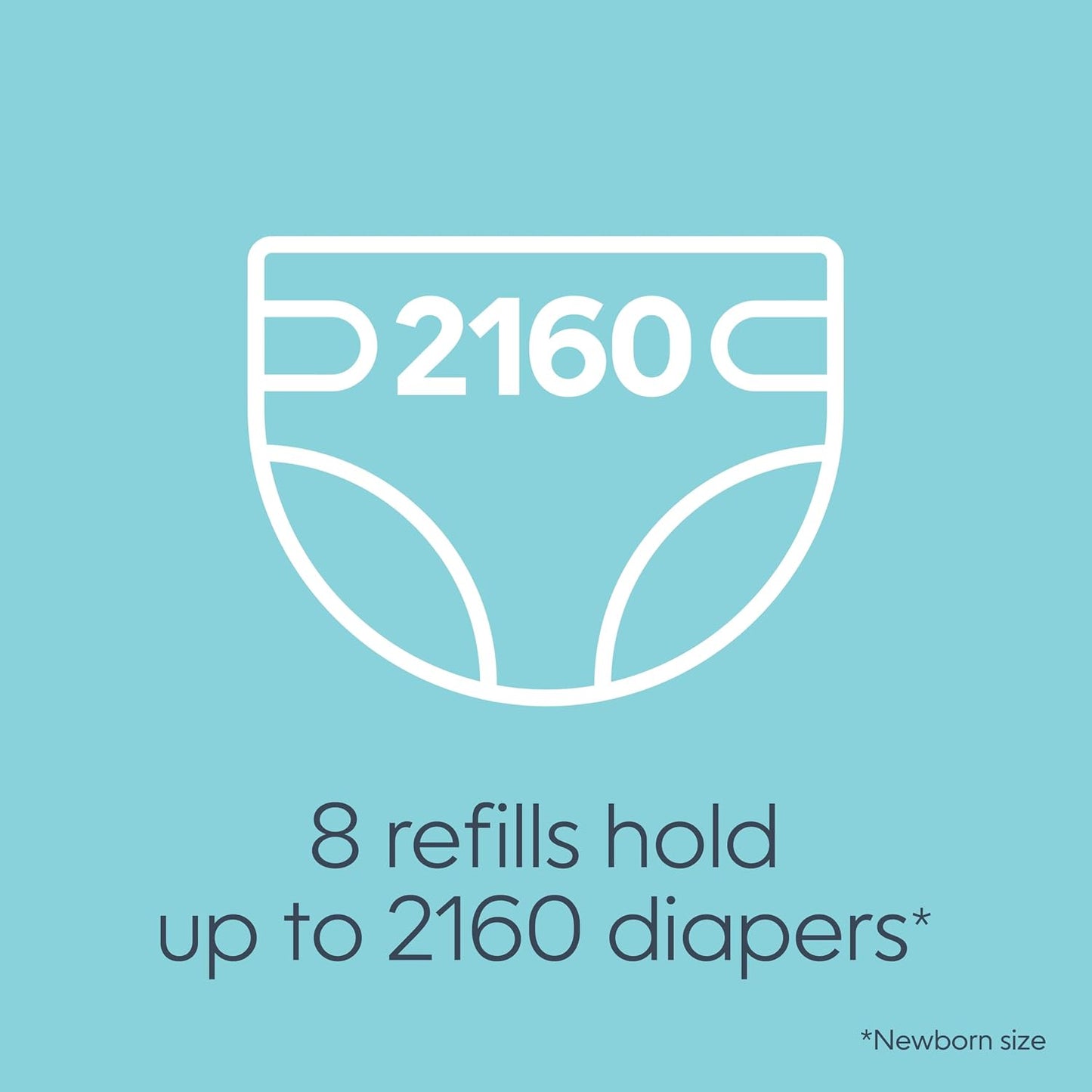 Bags Refills 270 Count (Pack of 8) with Max Odor Lock | Holds Up to 2160 Newborn Diapers
