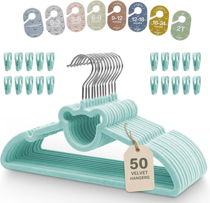 Kids Closet Organization – Velvet Hangers & Size Dividers (Neutral, Dividers Only)