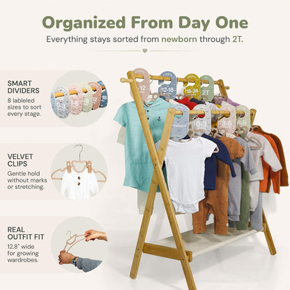 Kids Closet Organization – Velvet Hangers & Size Dividers (Neutral, Dividers Only)